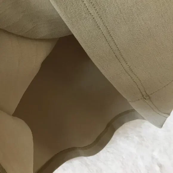 Bebe Beige Long Sleeve V-Neck Top - Picture 5 of 13